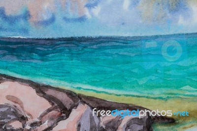 Watercolor Painting Stock Photo