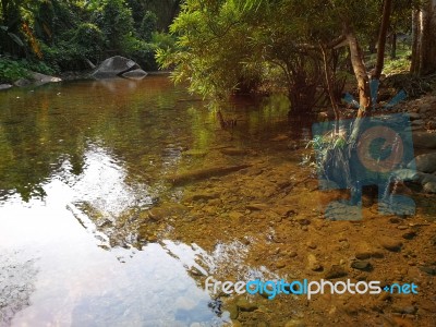 Waterfall Clean Water Background Stock Photo