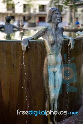 Waterfall Fountain By Antony Donaldson Stock Photo