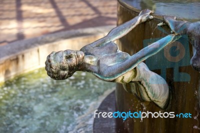 Waterfall Fountain By Antony Donaldson Stock Photo