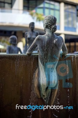 Waterfall Fountain By Antony Donaldson Stock Photo