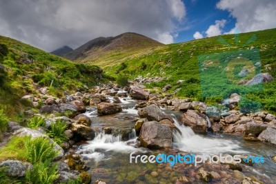 Waterfall In Countryside Stock Photo