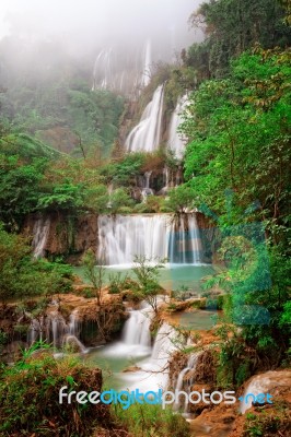 Waterfall In Tropical Forest Stock Photo