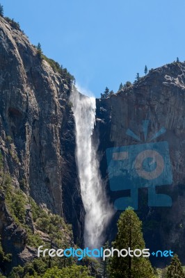 Waterfall In Yosemite Stock Photo