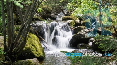 Waterfall Of Wild Place In Vitosha Mountain, Bulgaria Stock Photo