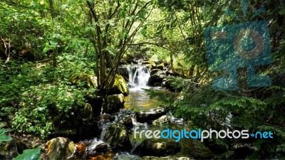 Waterfall Of Wild Place In Vitosha Mountain, Bulgaria Stock Photo