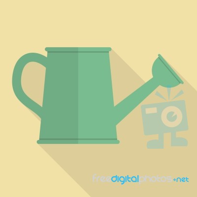 Watering Can Flat Icon Stock Image