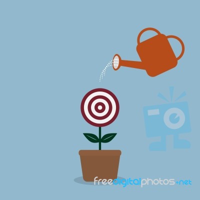 Watering Target Plant Stock Image