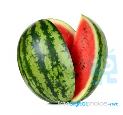 Watermelon Isolated On The White Background Stock Photo