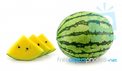 Watermelon Isolated On White Background Stock Photo