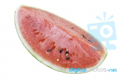 Watermelon Isolated On White Background  With Clipping Path Stock Photo