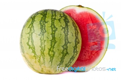 Watermelon On White Stock Photo