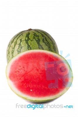 Watermelon On White Stock Photo