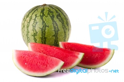 Watermelon On White Stock Photo