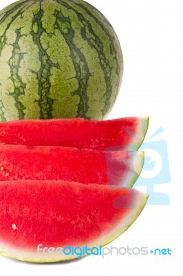 Watermelon On White Stock Photo