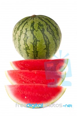 Watermelon On White Stock Photo