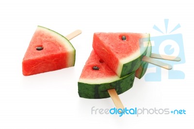 Watermelon Popsicle Yummy Fresh Summer Fruit Sweet Stock Photo