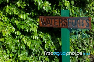 Watersports Sign Stock Photo