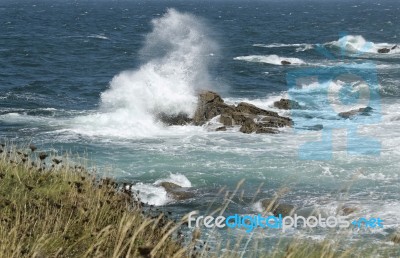 Wave Breaking Stock Photo