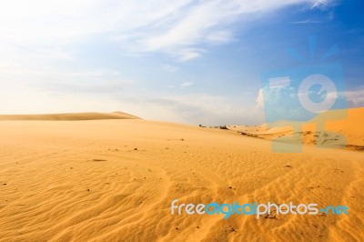 Wave On Desert At Mui Ne, South Vietnam Stock Photo