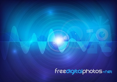 Wave Sound  Pulse Abstract Technology Background Stock Image