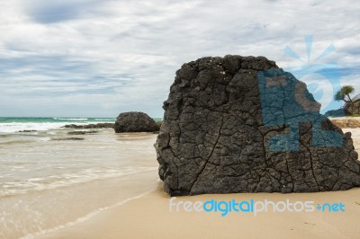 Waves And Beach At Snapper Rock, New South Wales Stock Photo