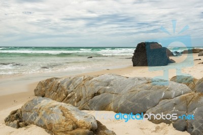 Waves And Beach At Snapper Rock, New South Wales Stock Photo