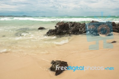 Waves And Beach At Snapper Rock, New South Wales Stock Photo