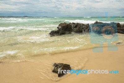 Waves And Beach At Snapper Rock, New South Wales Stock Photo