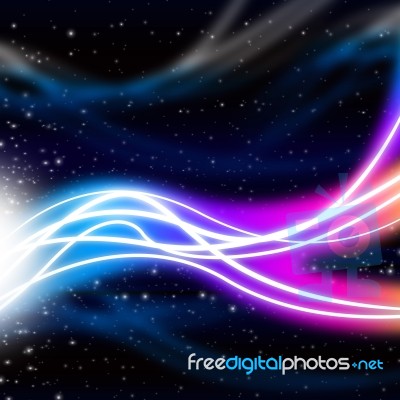 Waves Space Background Means Energy And Light
 Stock Image