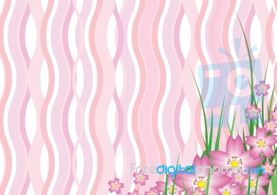 Wavy Sakura Background Stock Image