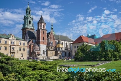 Wawel Cathedral In Krakow Poland Stock Photo