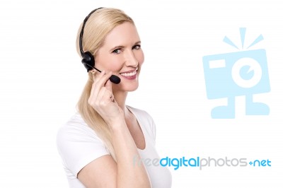 We Are Here To Assist You ! Stock Photo