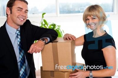 We Are Relocating To New Office Stock Photo