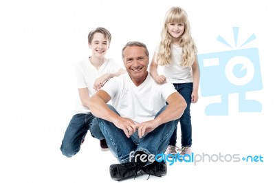 We Are The Happy Family Stock Photo