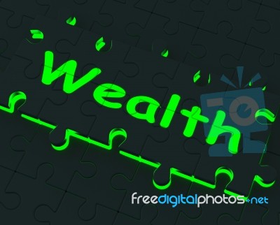 Wealth Puzzle Showing Richness And Abundance Stock Image