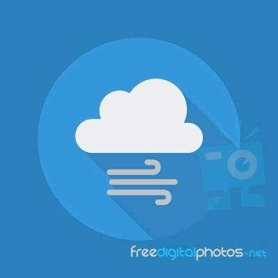 Weather Flat Icon. Cloud And Windy Stock Image