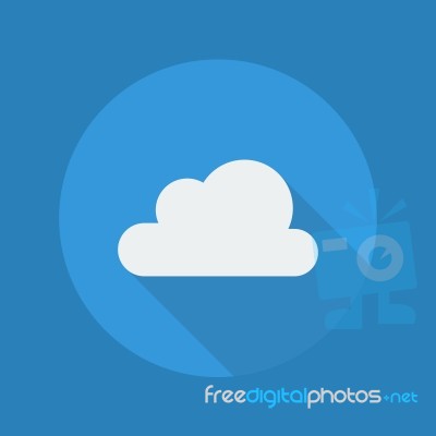 Weather Flat Icon. Cloudy Stock Image