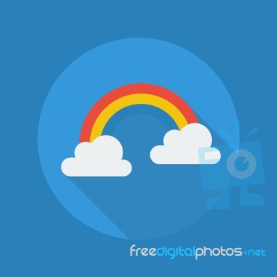 Weather Flat Icon. Rainbow Stock Image