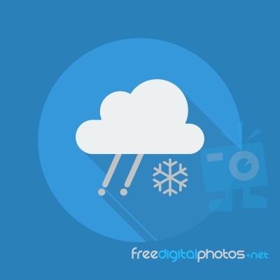 Weather Flat Icon. Rainy With Snow Stock Image