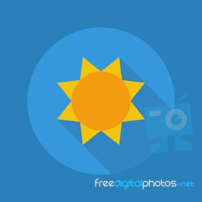 Weather Flat Icon. Sunny Stock Image