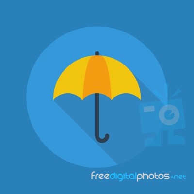 Weather Flat Icon. Umbrella Stock Image