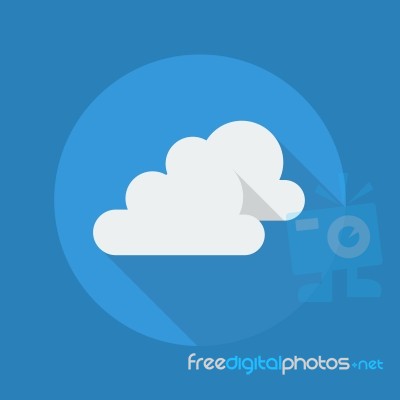 Weather Flat Icon. Very Cloudy Stock Image