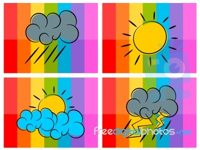 Weather Icon In Colorful Background Illustration Stock Image