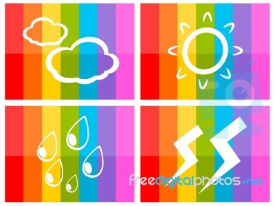 Weather Icon In Colorful Background Illustration Stock Image