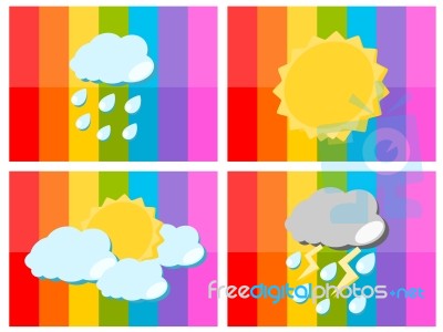 Weather Icon In Colorful Background Illustration Stock Image