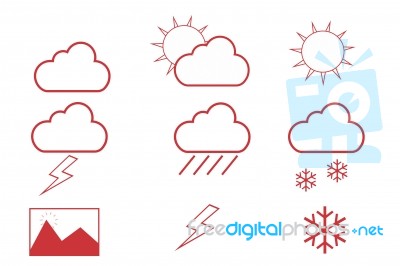 Weather Icon Set Stock Image