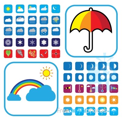 Weather Icons Set Stock Image