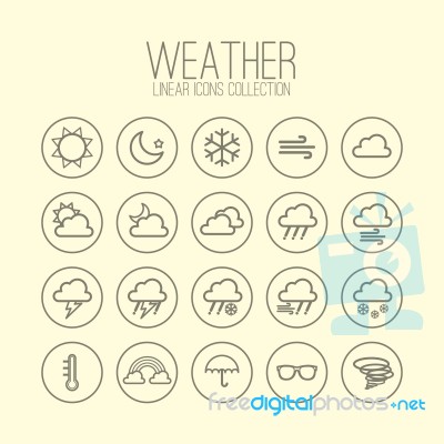 Weather Linear Icons Stock Image