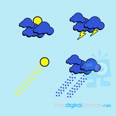 Weather On Blue Background Stock Image